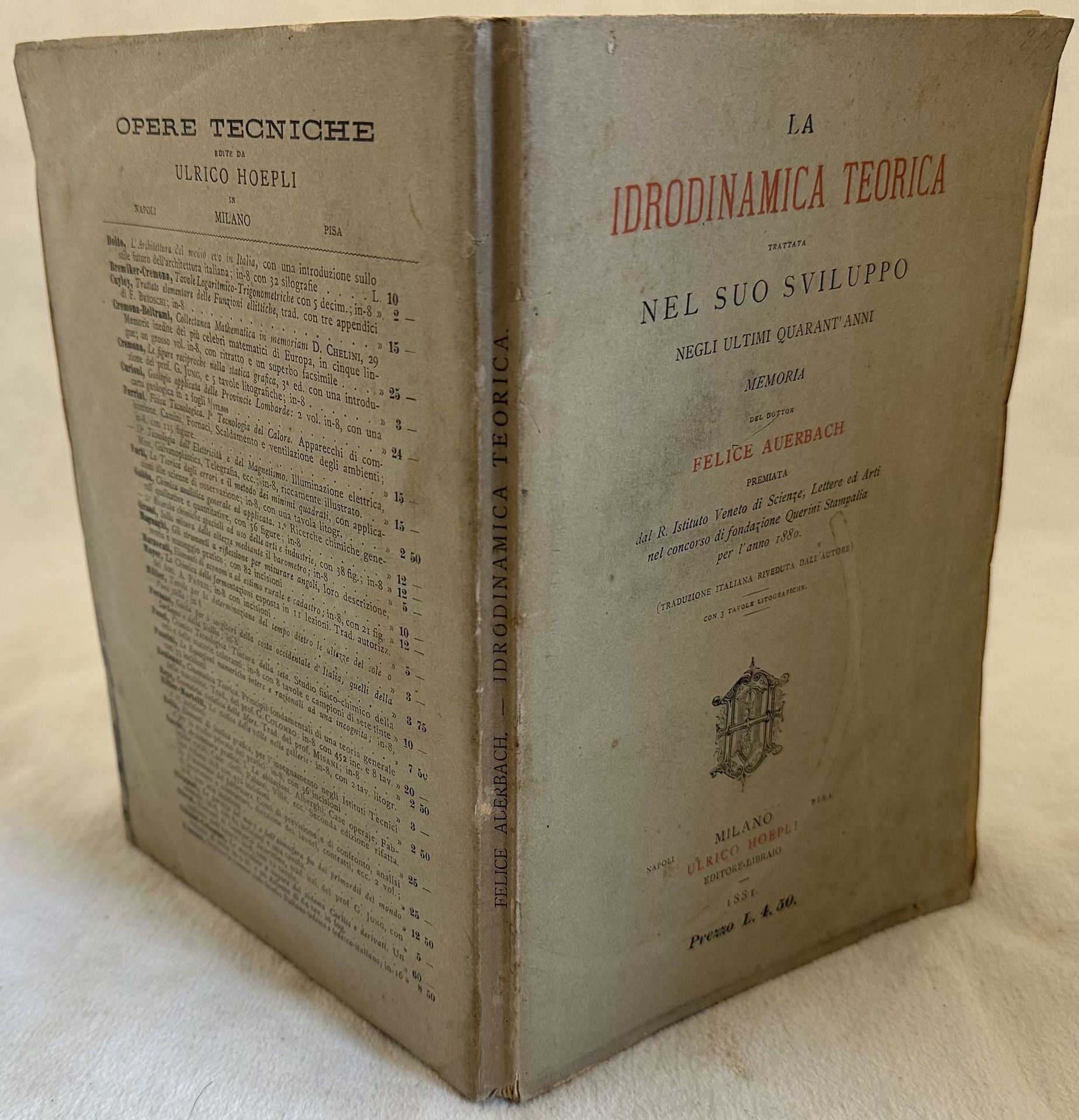 LA IDRODINAMICA TEORICA TRATTATA NEL SUO SVILUPPO NEGLI ULTIMI QUARANT'ANNI