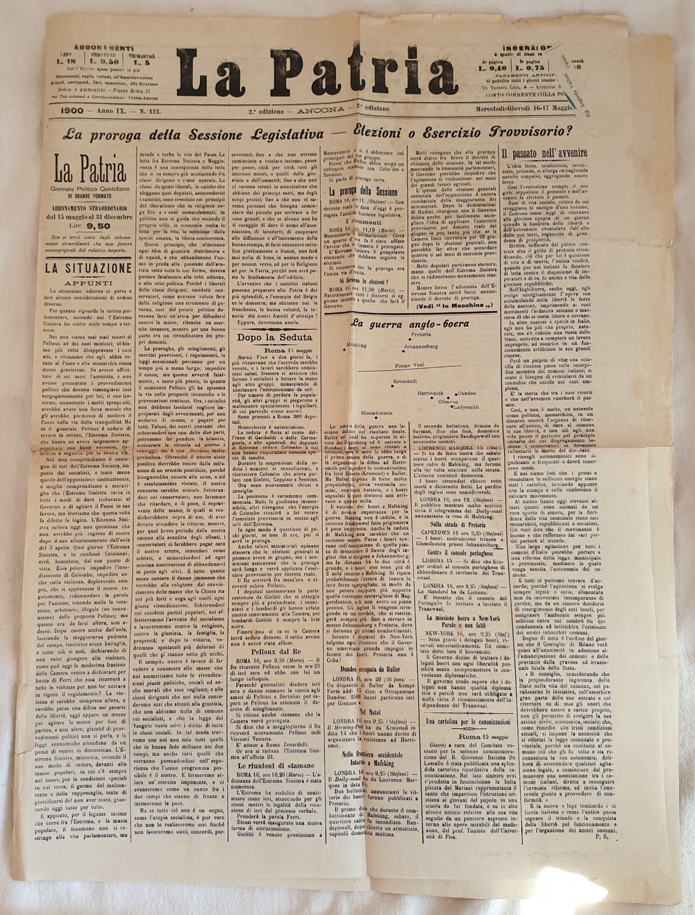 LA PATRIA 1900 - ANNO IX - N. 112 - …