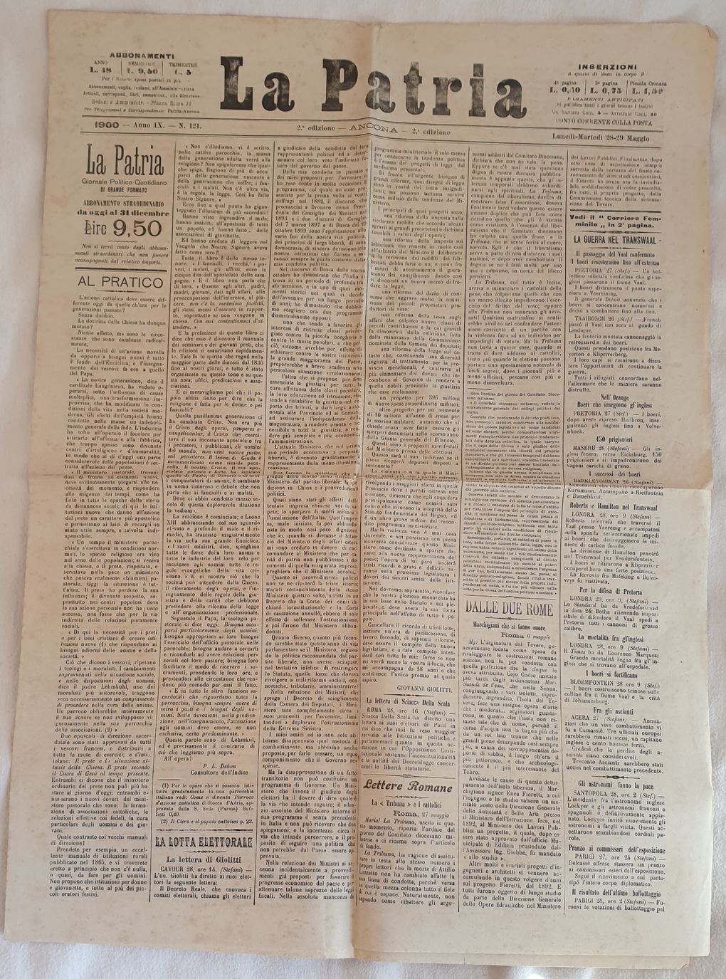LA PATRIA 1900 - ANNO IX - N. 121 - …