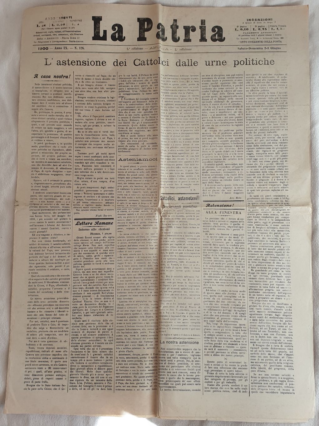 LA PATRIA 1900 - ANNO IX - N. 126 - …