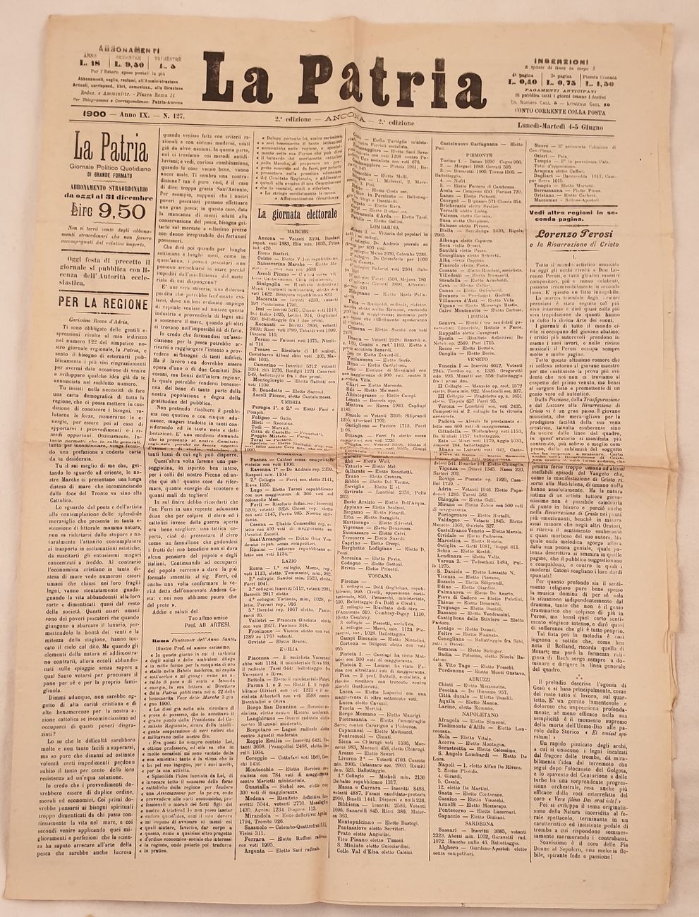LA PATRIA 1900 - ANNO IX - N. 127 - …