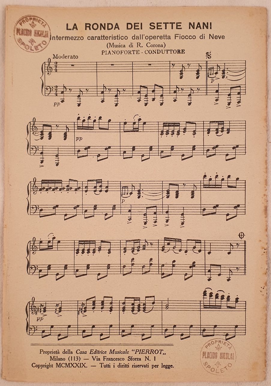 LA RONDA DEI SETTE NANI INTERMEZZO CARATTERISTICO DALL'OPERETTA FIOCCO DI …