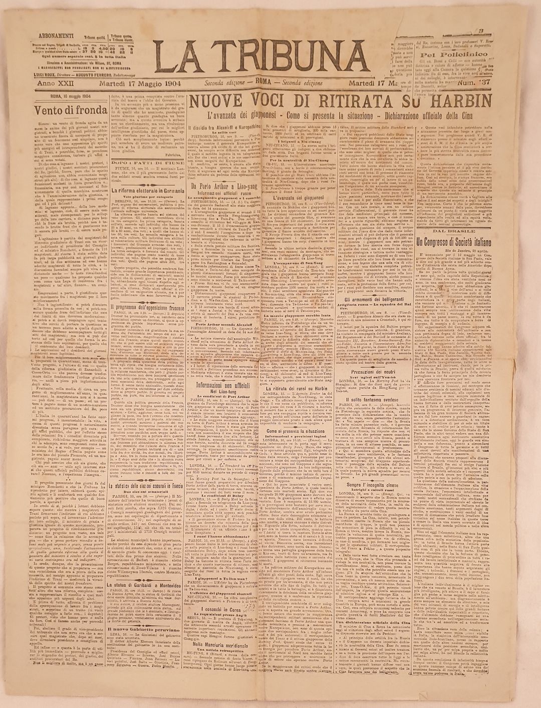 LA TRIBUNA MARTEDI 17 MAGGIO 1904