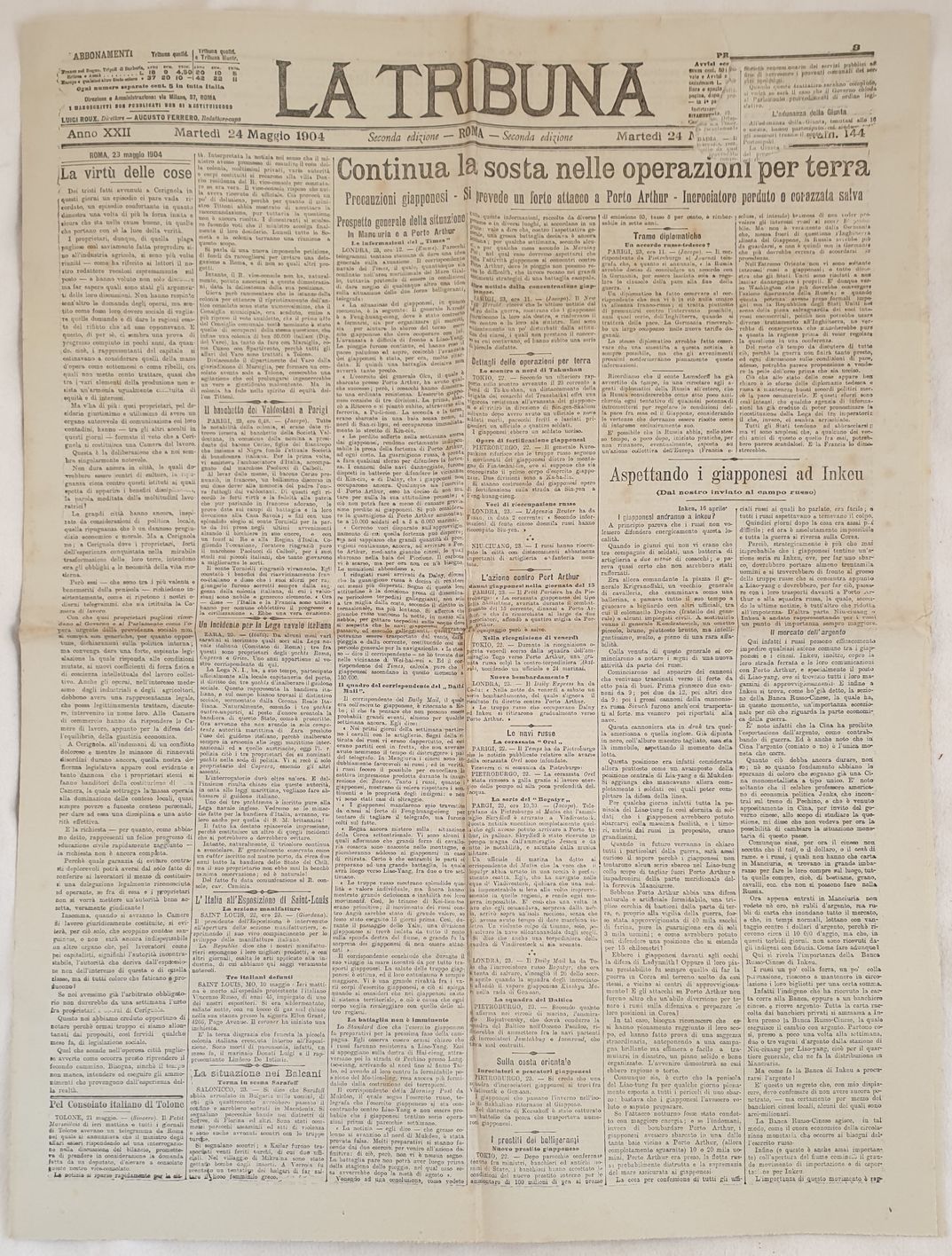 LA TRIBUNA MARTEDI 24 MAGGIO 1904