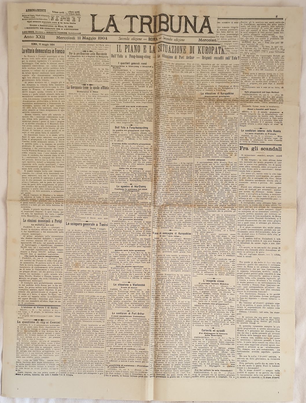 LA TRIBUNA MERCOLEDI 11 MAGGIO 1904