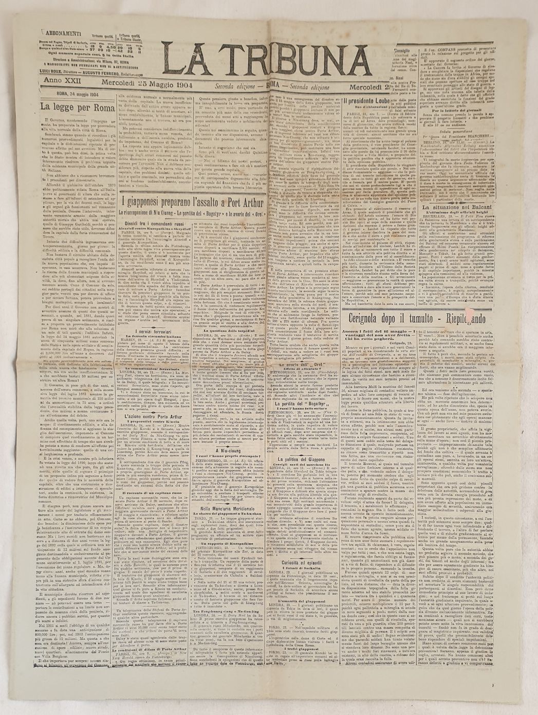 LA TRIBUNA MERCOLEDI 25 MAGGIO 1904