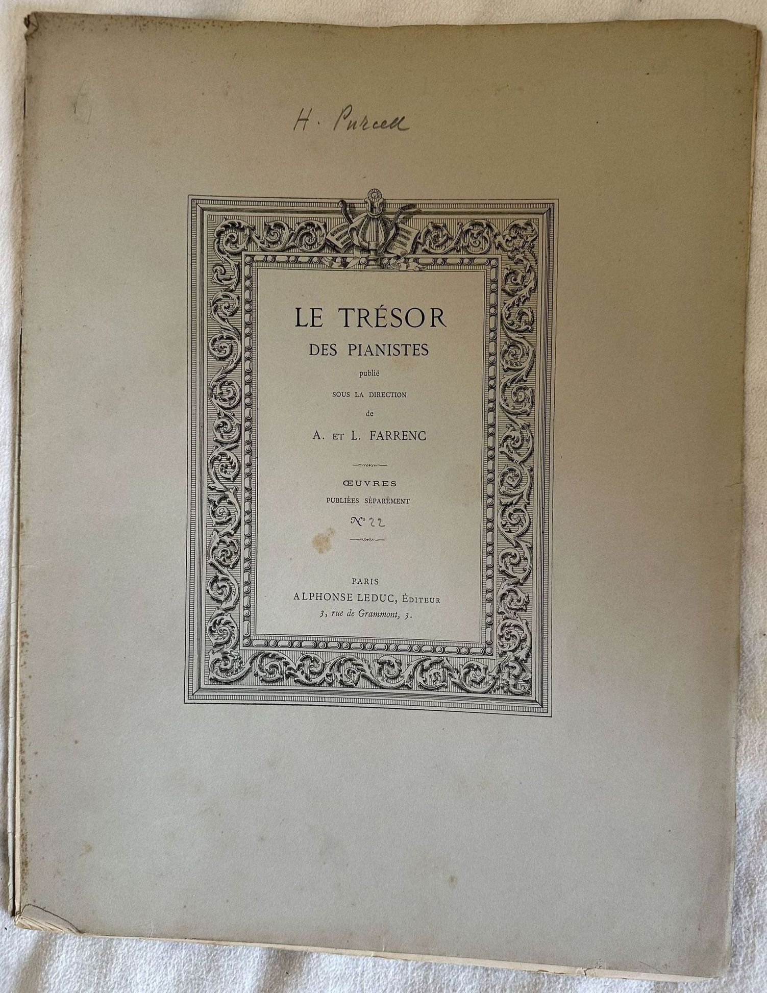 LE TRESOR DES PIANISTES PUBLIE SOUS LA DIRECTION DE A. …