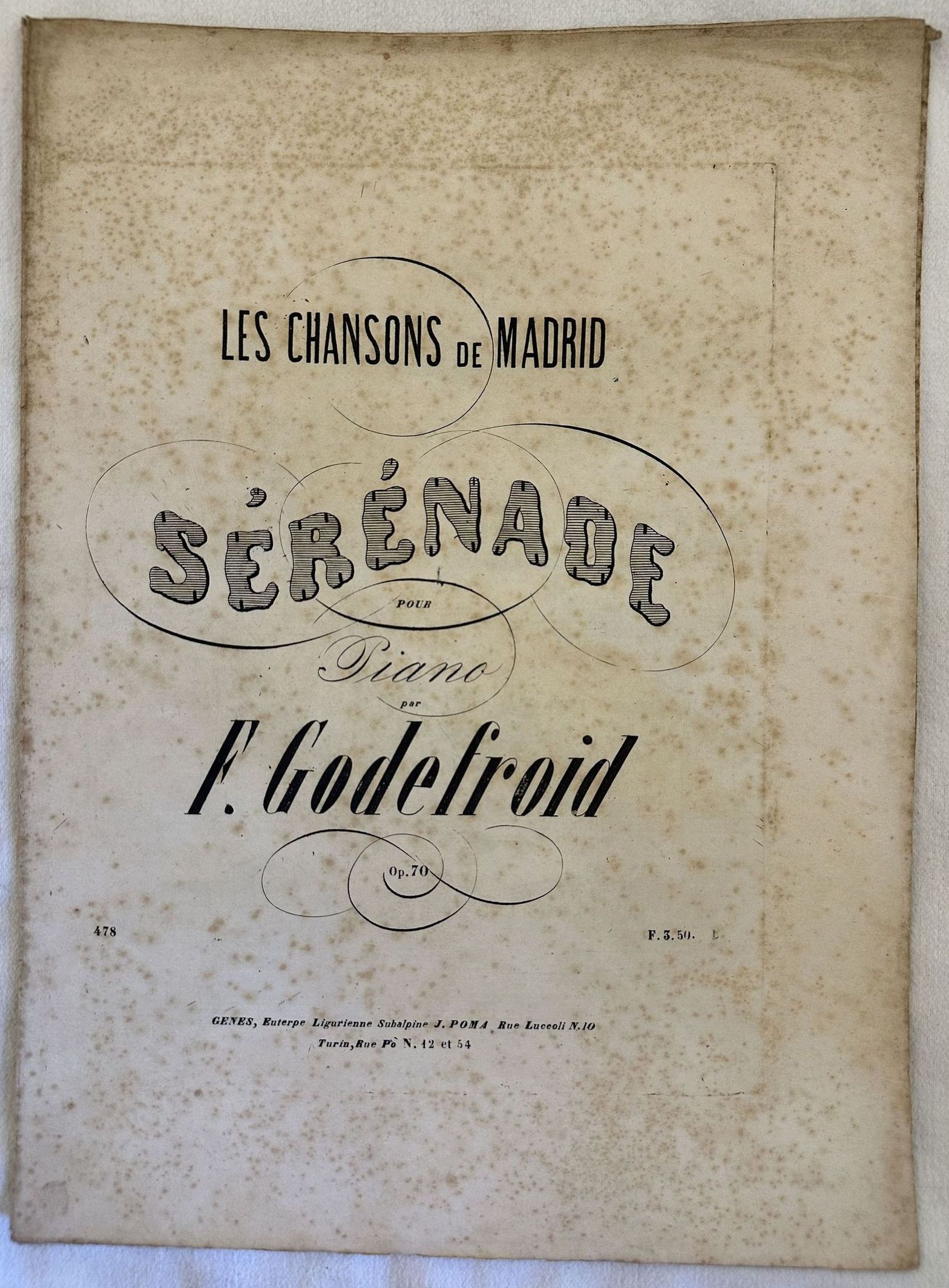 LES CHANSONS DE MADRID SERENADE OP. 70