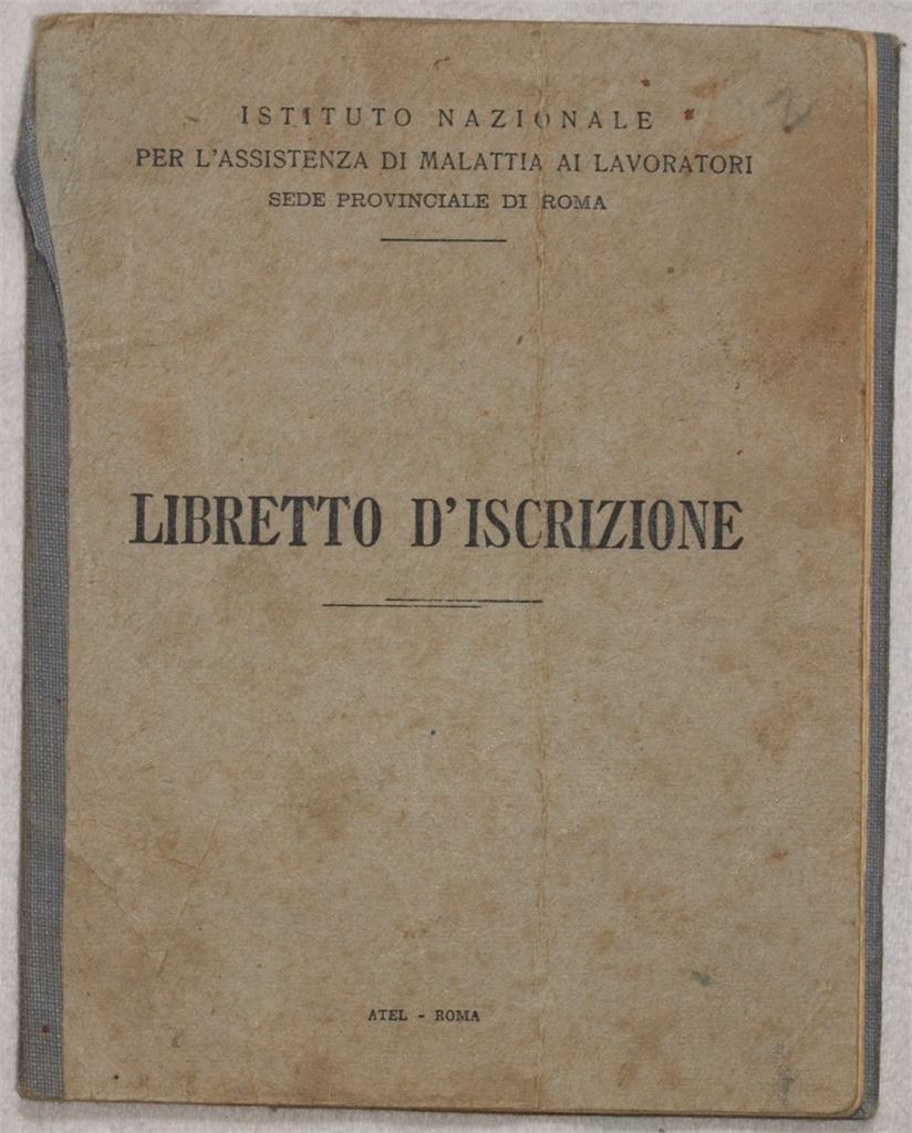 LIBRETTO D'ISCRIZIONE DATA DEL RILASCIO 22 APRILE 1948
