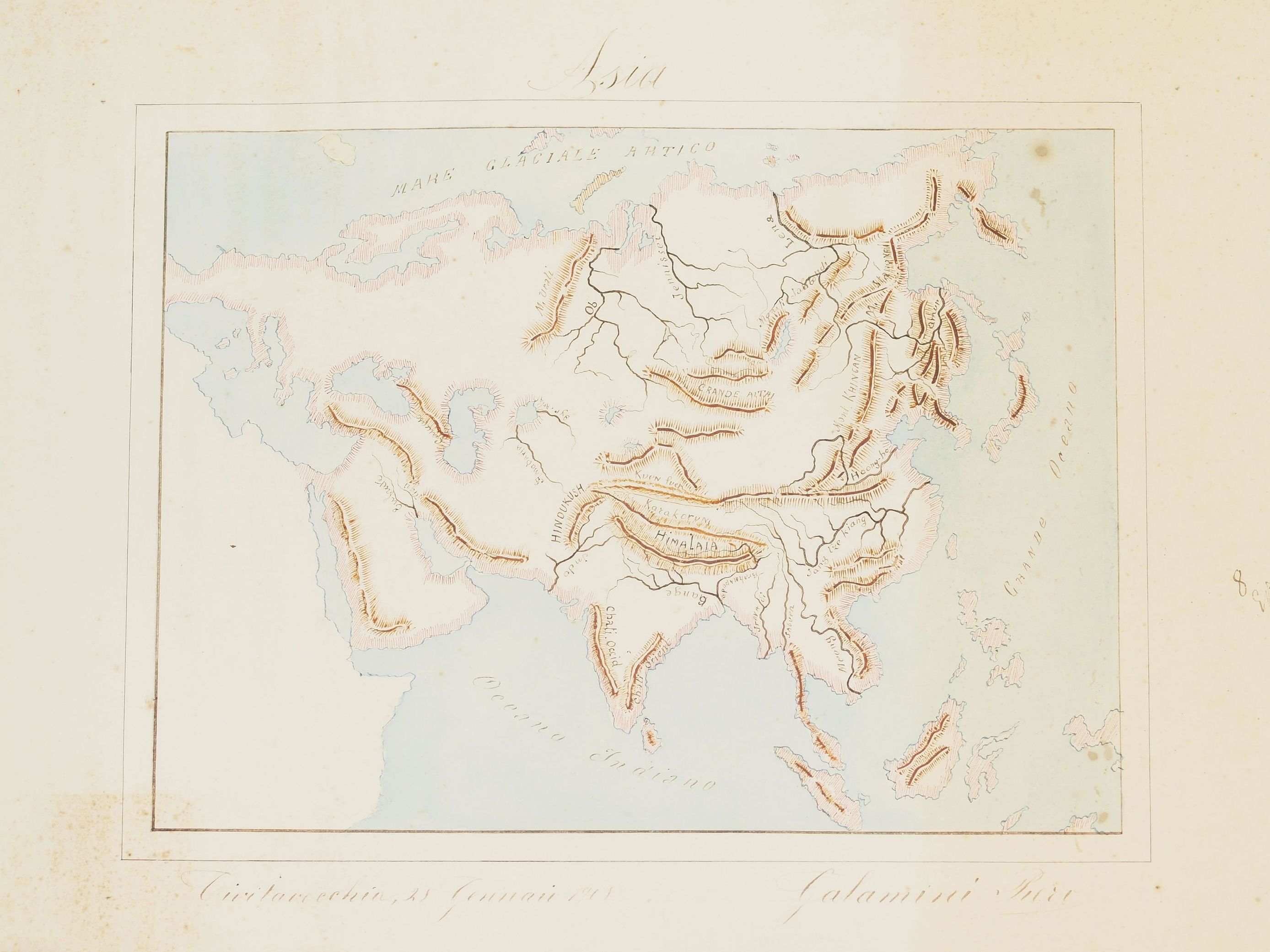 MAPPA OROGRAFICA ASIA