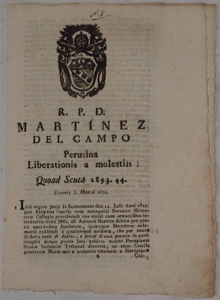 MARTINEZ DEL CAMPO PERUSINA LIBERATIONIS A MOLESTIIS QUOAD SCUTA 2893 …