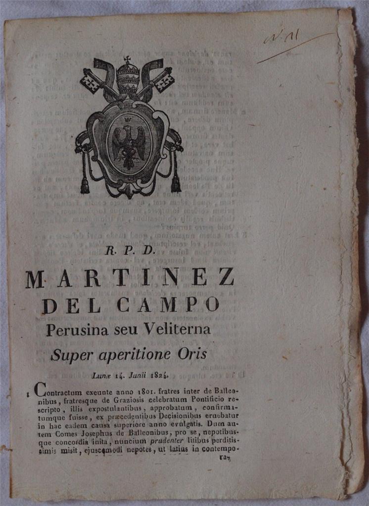 MARTINEZ DEL CAMPO PERUSINA, SEU VELITERNA SUPER APERITIONE ORIS LUNOE …