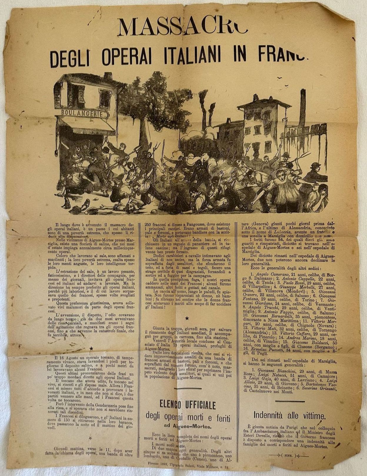 MASSACRO DEGLI OPERAI ITALIANI IN FRANCIA