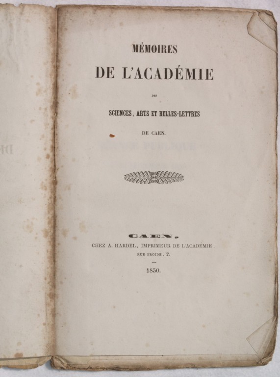 MEMOIRES DE L'ACADEMIE DES SCIENCES, ARTS ET BELLES LETTRES DE …