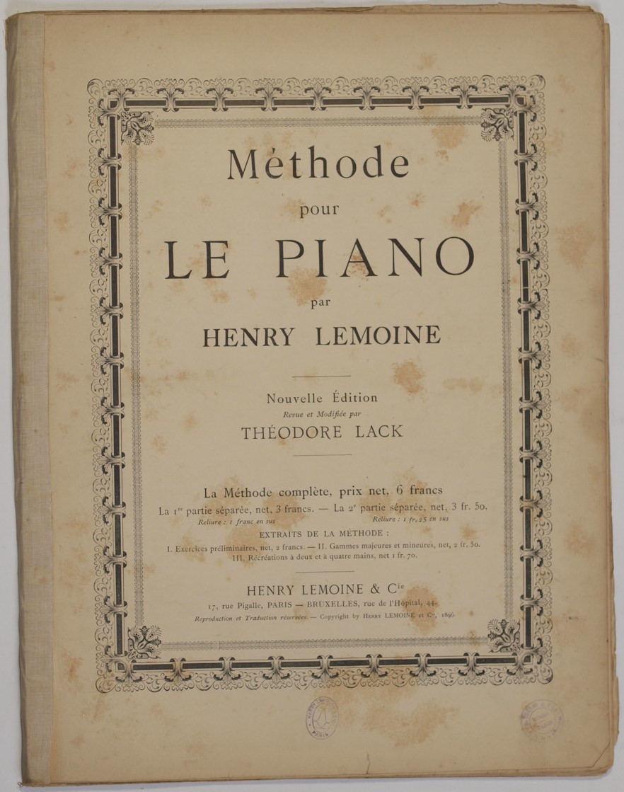 METHODE POUR LE PIANO