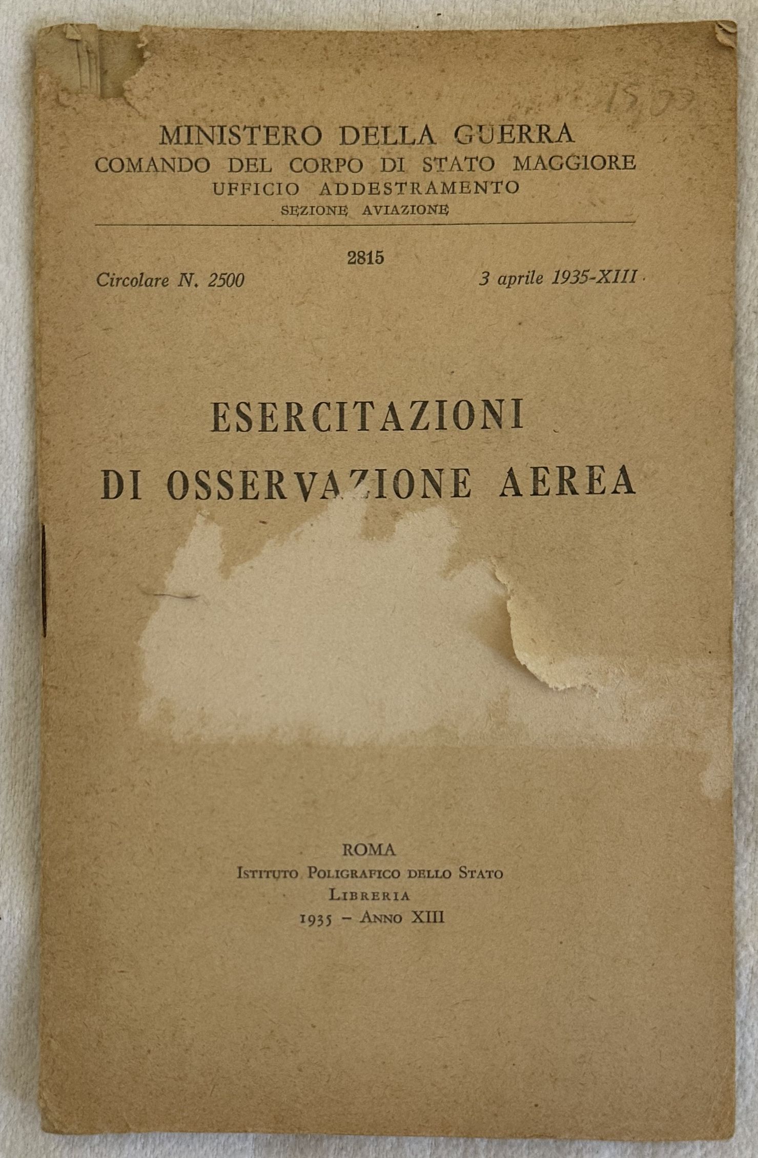 MINISTERO DELLA GUERRA COMANDO DEL CORPO DI STATO MAGGIORE UFFICIO …