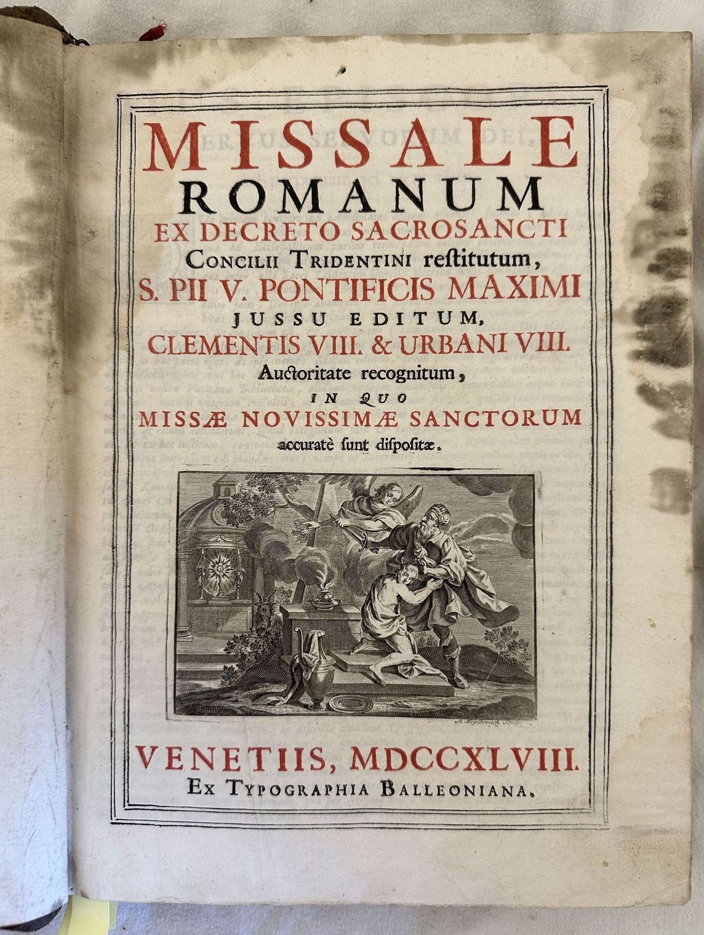 MISSALE ROMANUM EX DECRETO SACROSANCTI CONCILII TRIDENTINI RESTITUTUM S. PII …
