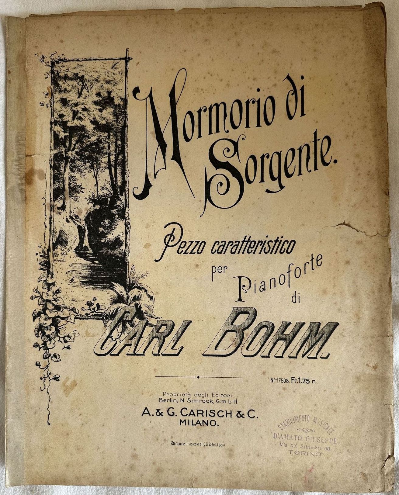 MORMORIO DI SORGENTE PEZZO CARATTERISTICO PER PIANOFORTE