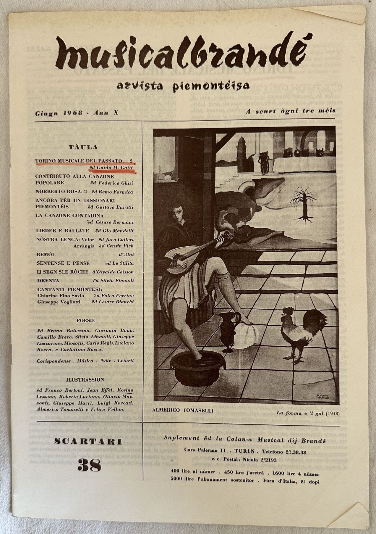 MUSICALBRANDE' ARTISTA PIEMONTEISA GIUGN 1968
