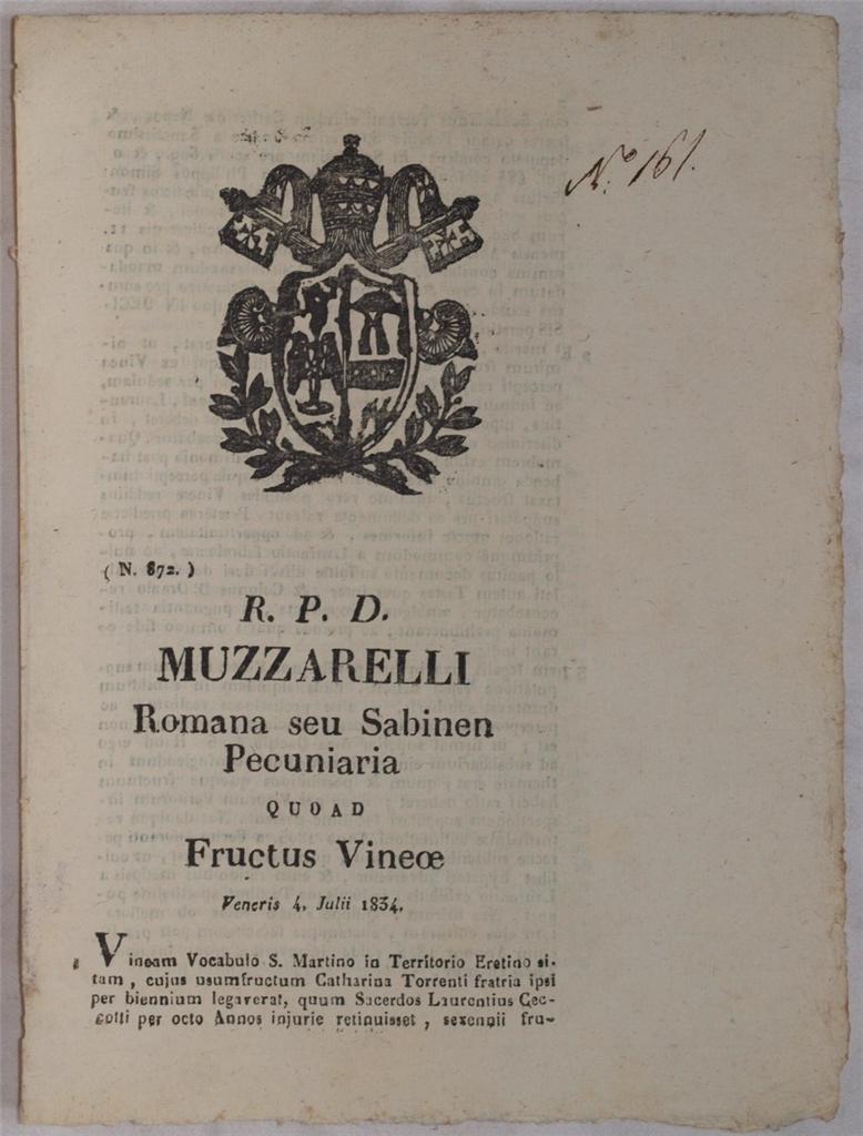 MUZZARELLI ROMANA SEU SABINEN PECUNIARIA QUOAD FRUCTUS VINEOE VENERIS 4 …
