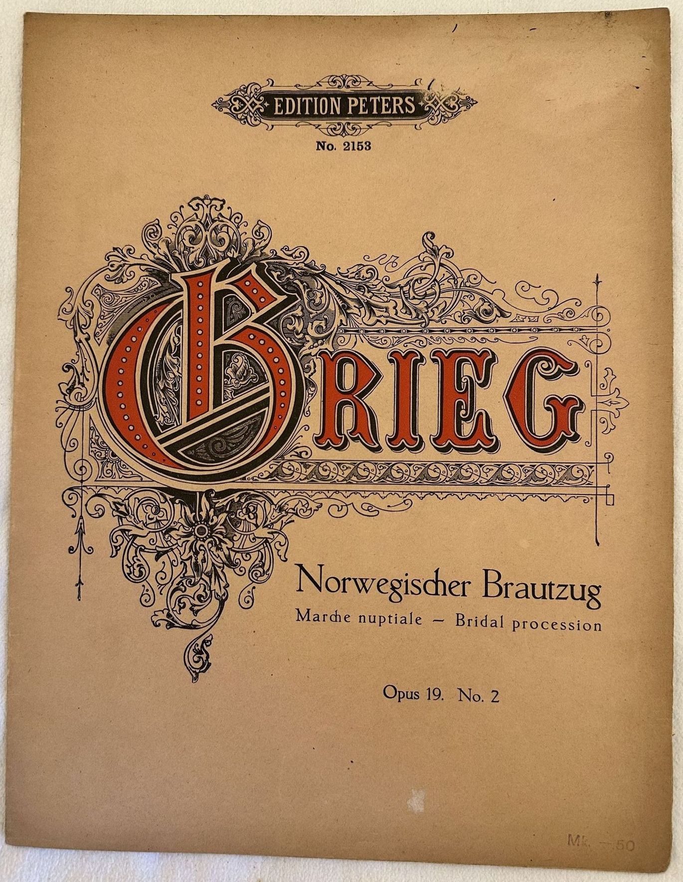 NORWEGISCHER BRAUFZUG KLAVIERSTUCK OP. 19 N. 2