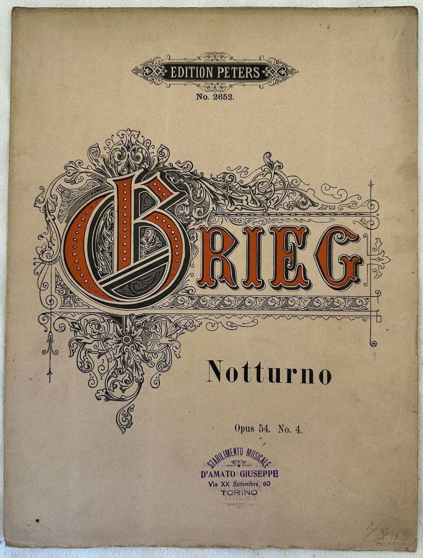 NOTTURNO KLAVIERSTUCK OPUS 54 N. 4