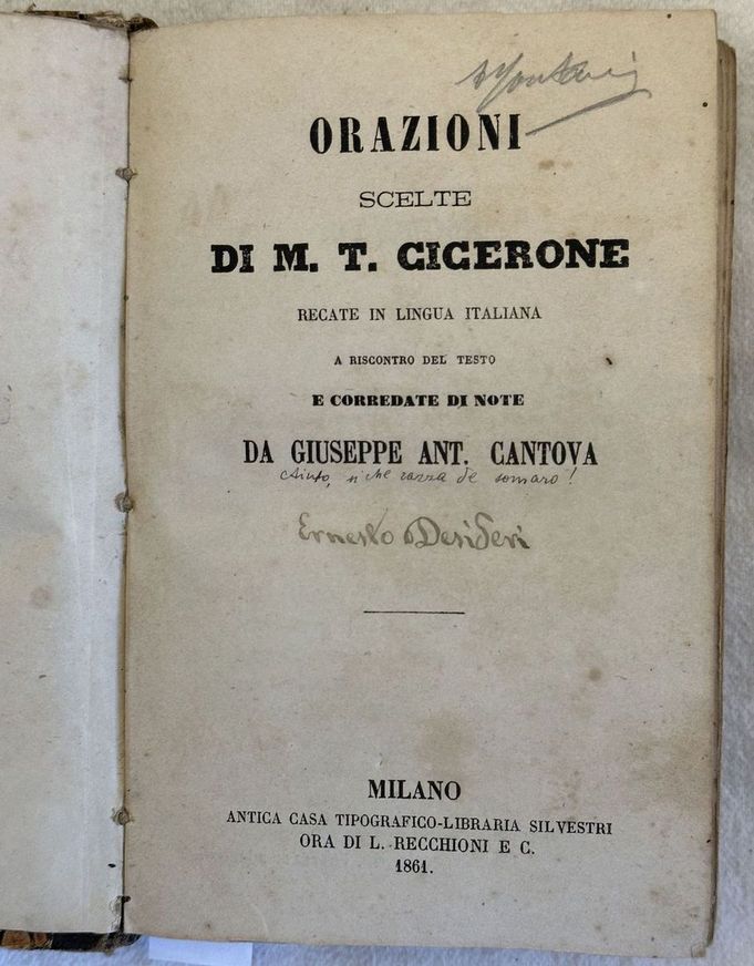 ORAZIONI SCELTE DI M. T. CICERONE RECATE IN LINGUA ITALIANA …