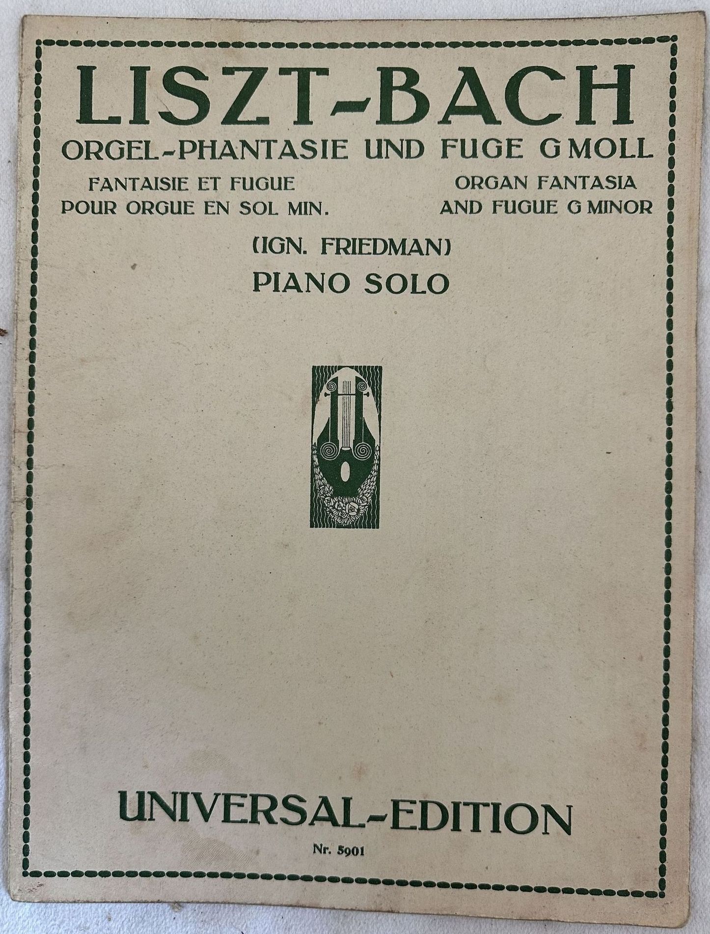 ORGEL PHANTASIE UND FUGE G MOLL ORGAN FANTASIA AND FUGUE …