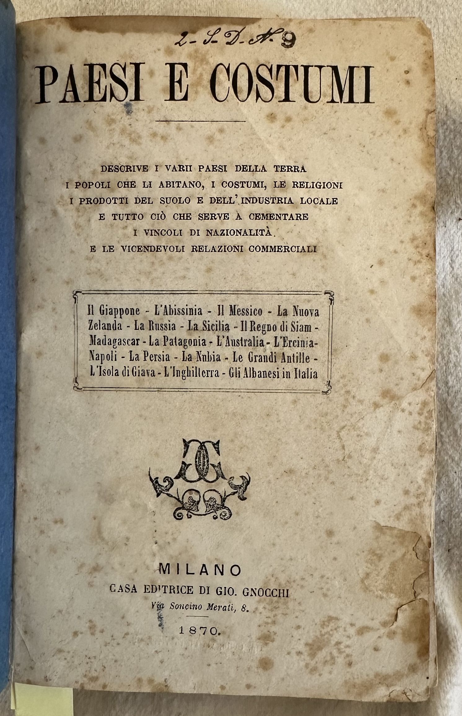 PAESI E COSTUMI IL GIAPPONE - lL'ABISSINIA - IL MESSICO …