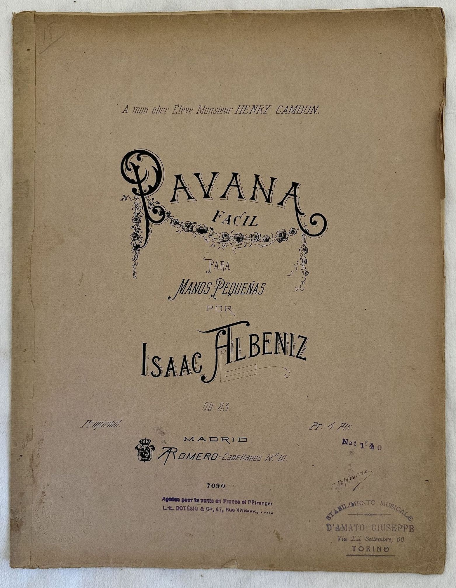 PAVANA FACIL PARA MANOS PEQUENAS OP. 83