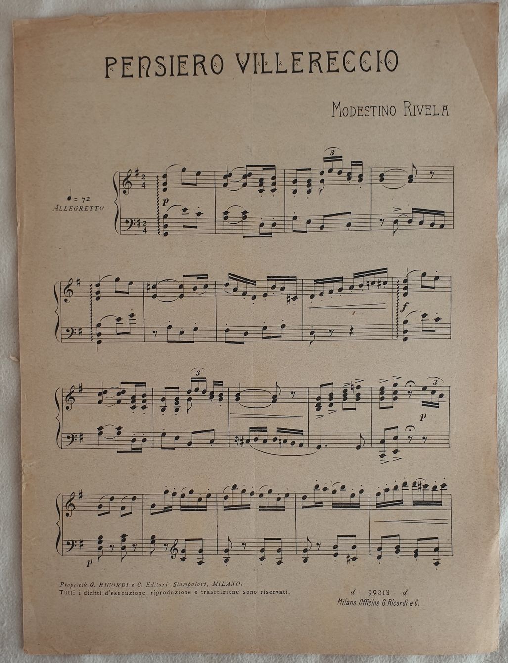 PENSIERO VILLERECCIO
