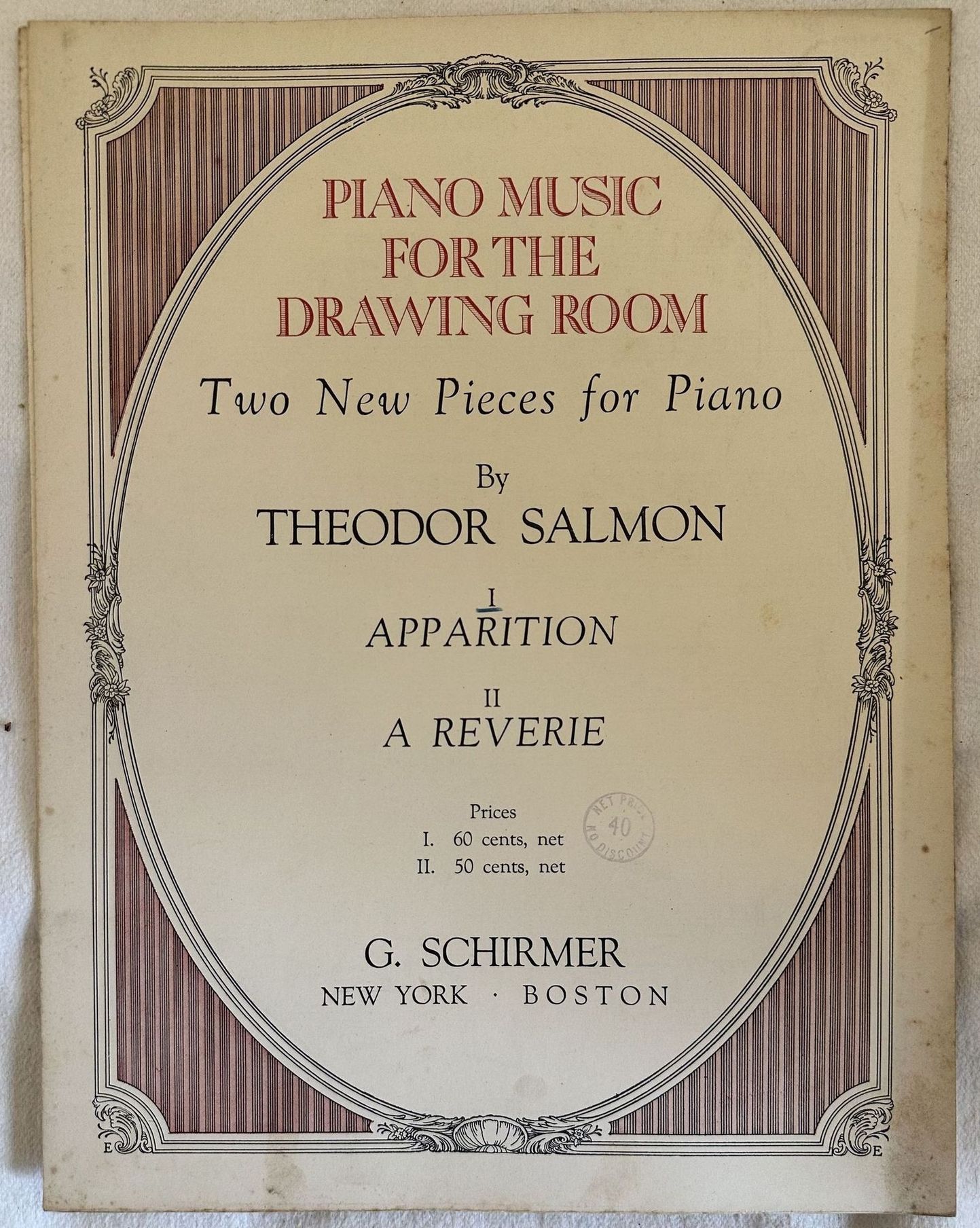 PIANO MUSIC FOR THE DRAWING ROOM TWO NEW PIECES FOR …