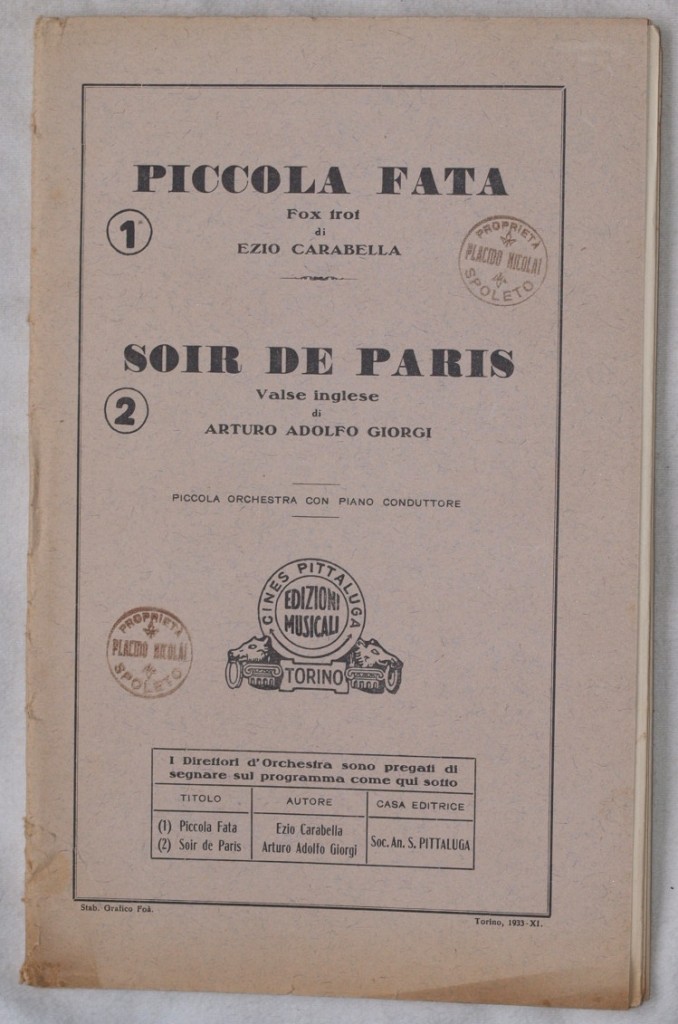 PICCOLA FATA - SOIR DE PARIS