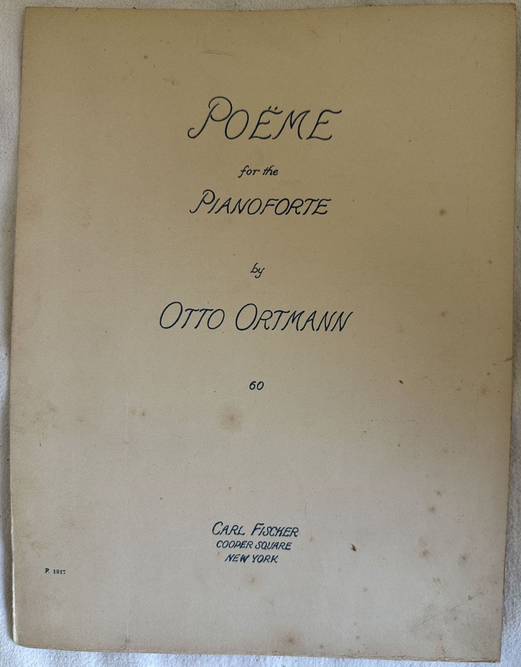 POEME FOR THE PIANOFORTE