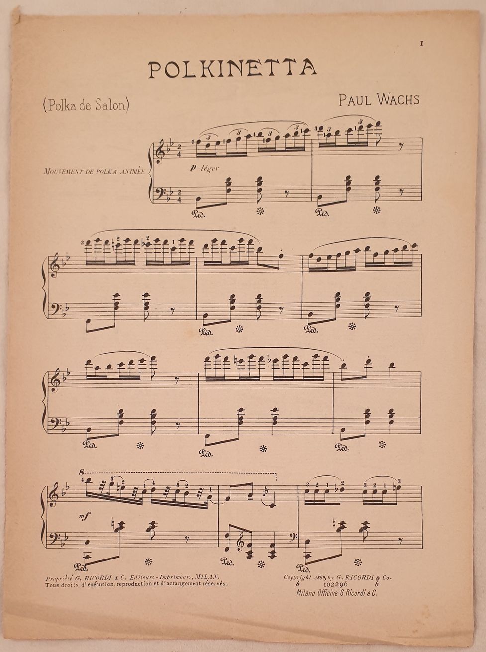 POLKINETTA (POLKA DE SALON) PAUL WACHS)
