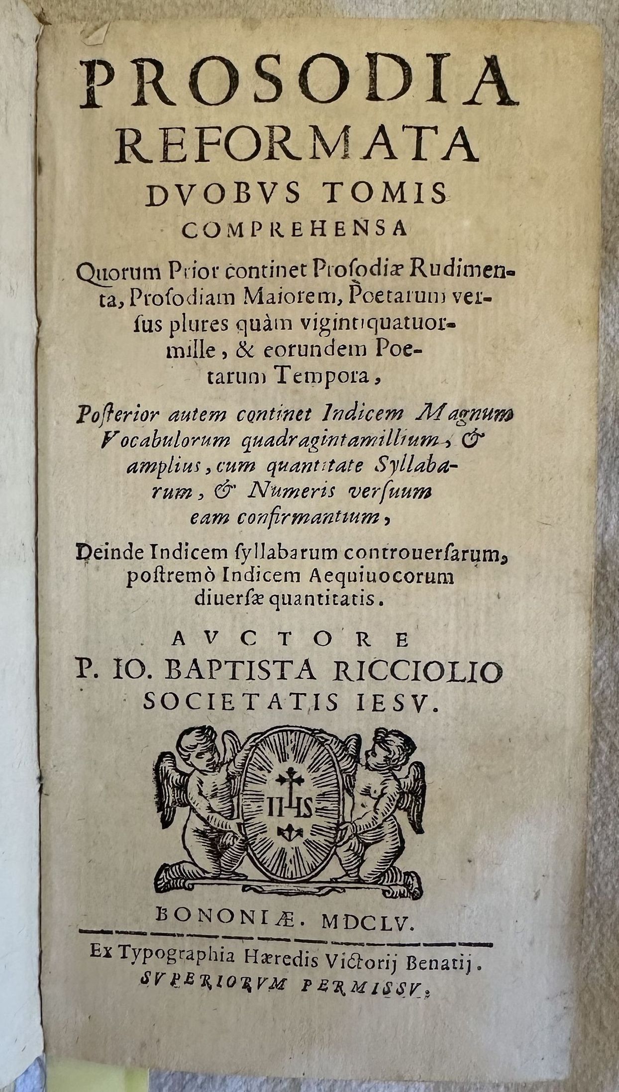 PROSODIA REFORMATA DUOBUS TOMIS COMPREHENSA QUORUM PRIOR CONTINET PROSODIAE RUDIMENTA, …