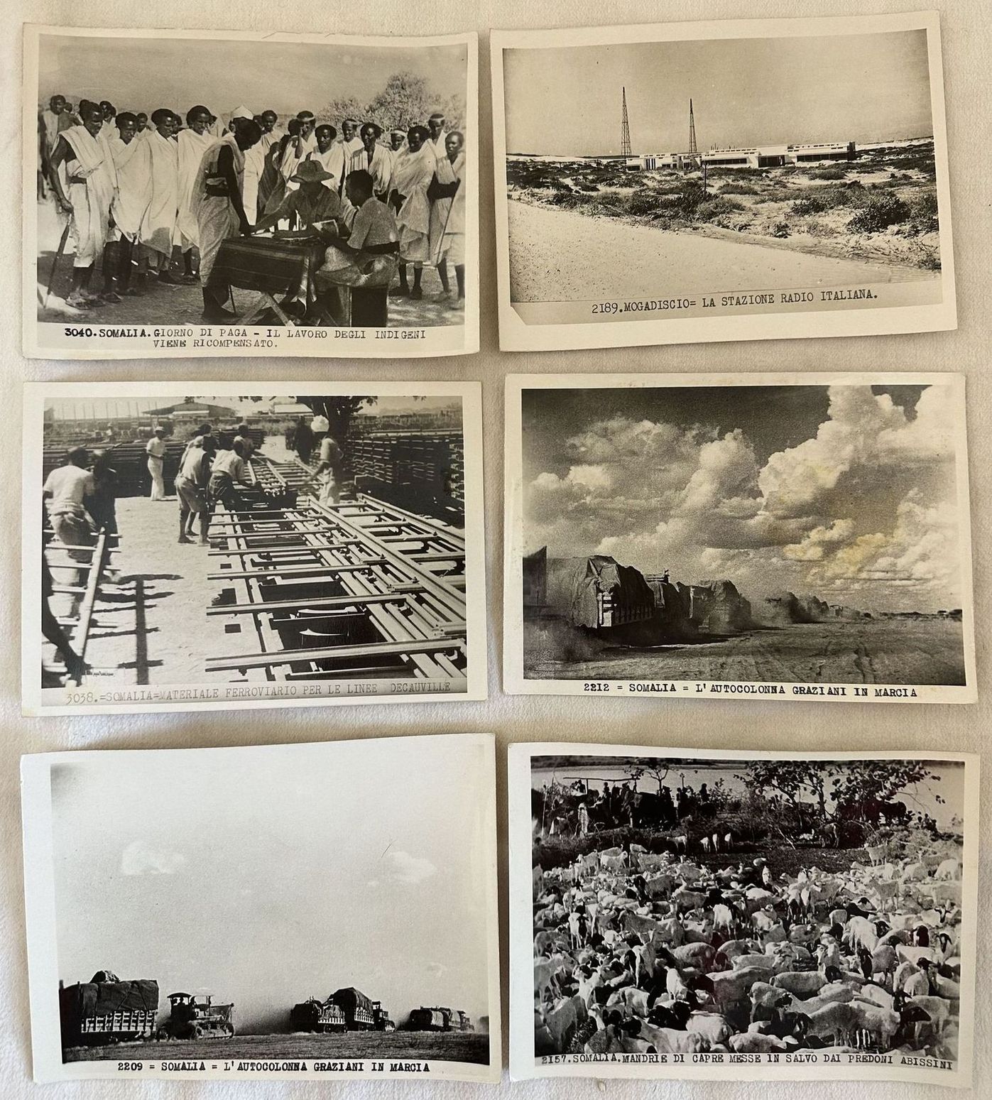 RACCOLTA DI SEI FOTO DELL'AFRICA COLONIALE ITALIANA - SOMALIA 1936 …