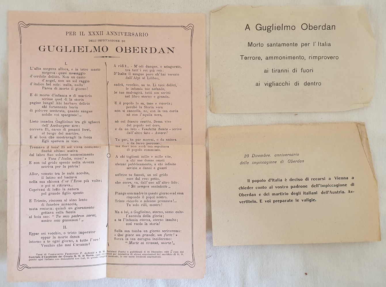 RACCOLTA VOLANTINI GUGLIELMO OBERDAN