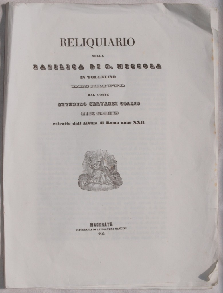 RELIQUIARIO NELLA BASILICA DI S. NICCOLA IN TOLENTINO