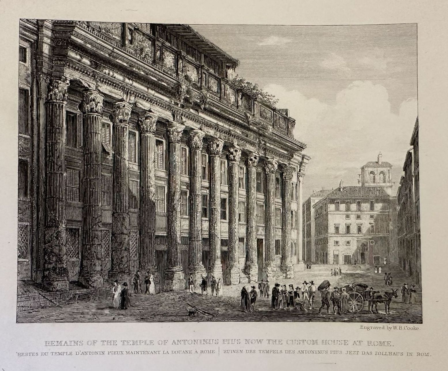 REMAINS OF THE TEMPLE OF ANTONINUS PIUS NOW THE CUSTOM …