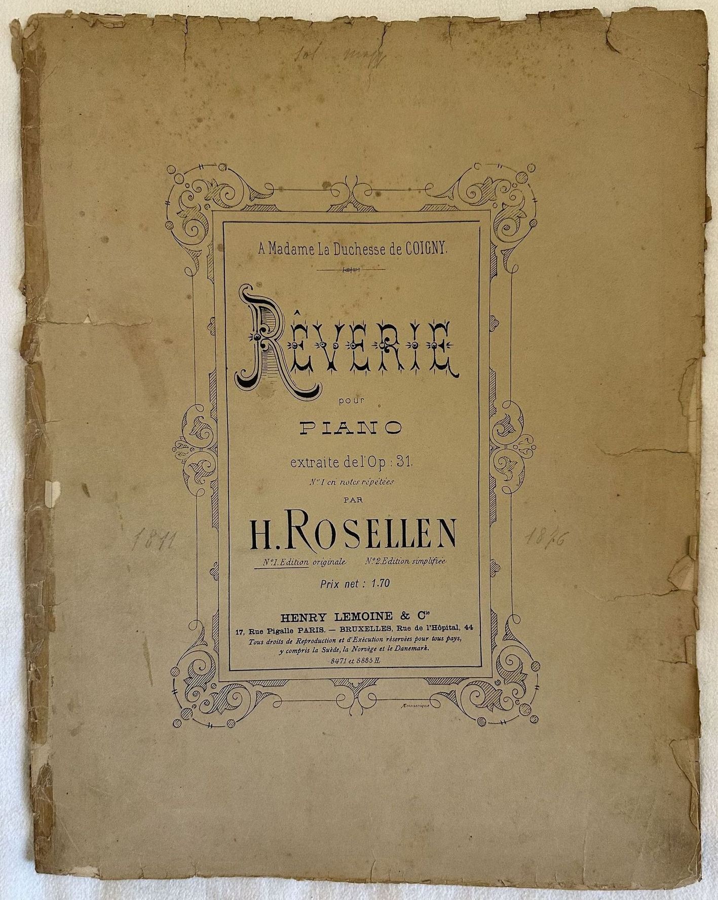 REVERIE POUR PIANO EXTRAITE DEL'OP. 31