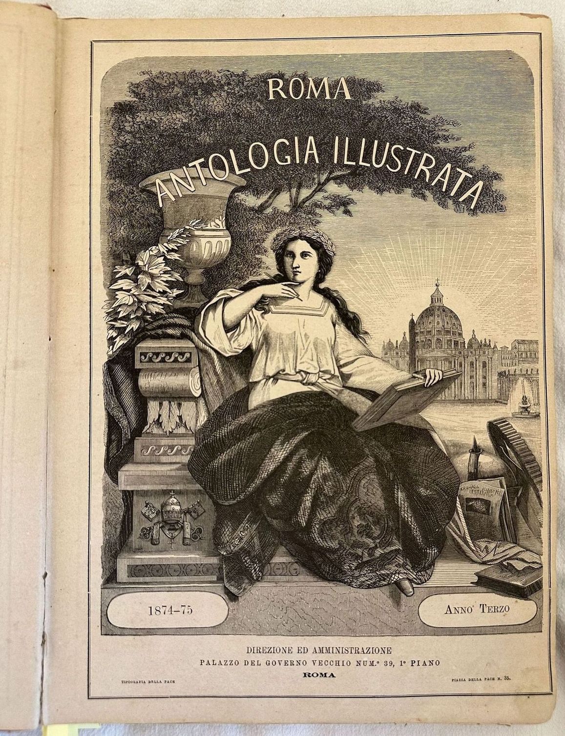 ROMA ANTOLOGIA ILLUSTRATA 1874-75 ANNO TERZO