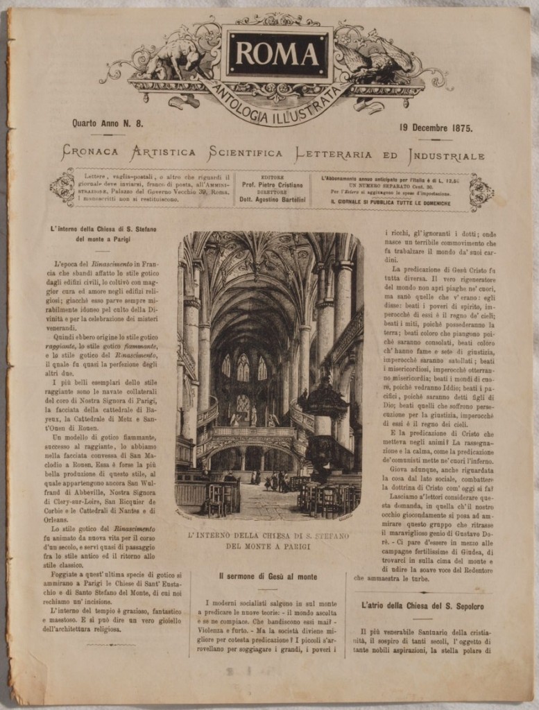ROMA ANTOLOGIA ILLUSTRATA CRONACA ARTISTICA SCIENTIFICA LETTERARIA ED INDUSTRIALE 19 …