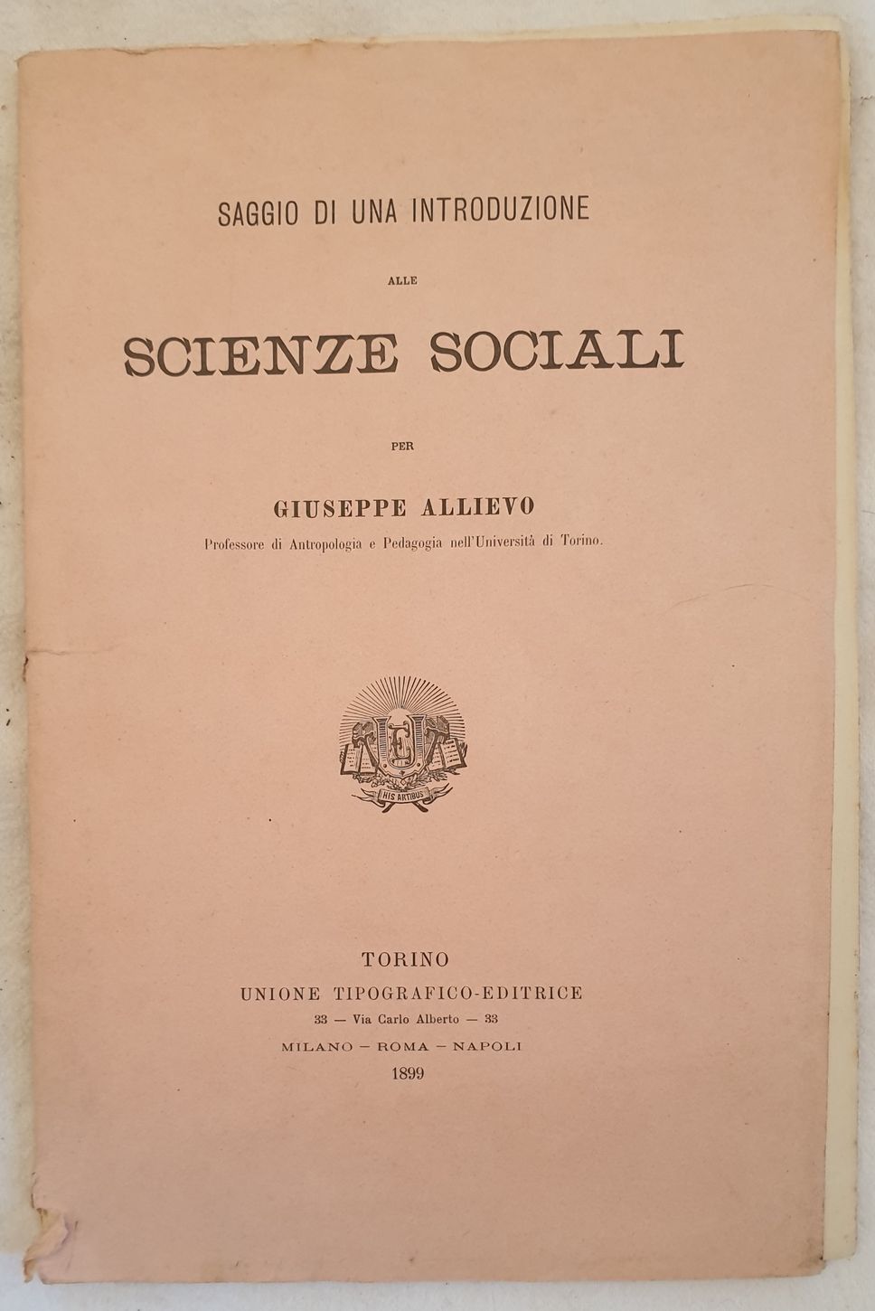 SAGGIO DI UNA INTRODUZIONE ALLE SCIENZE SOCIALI