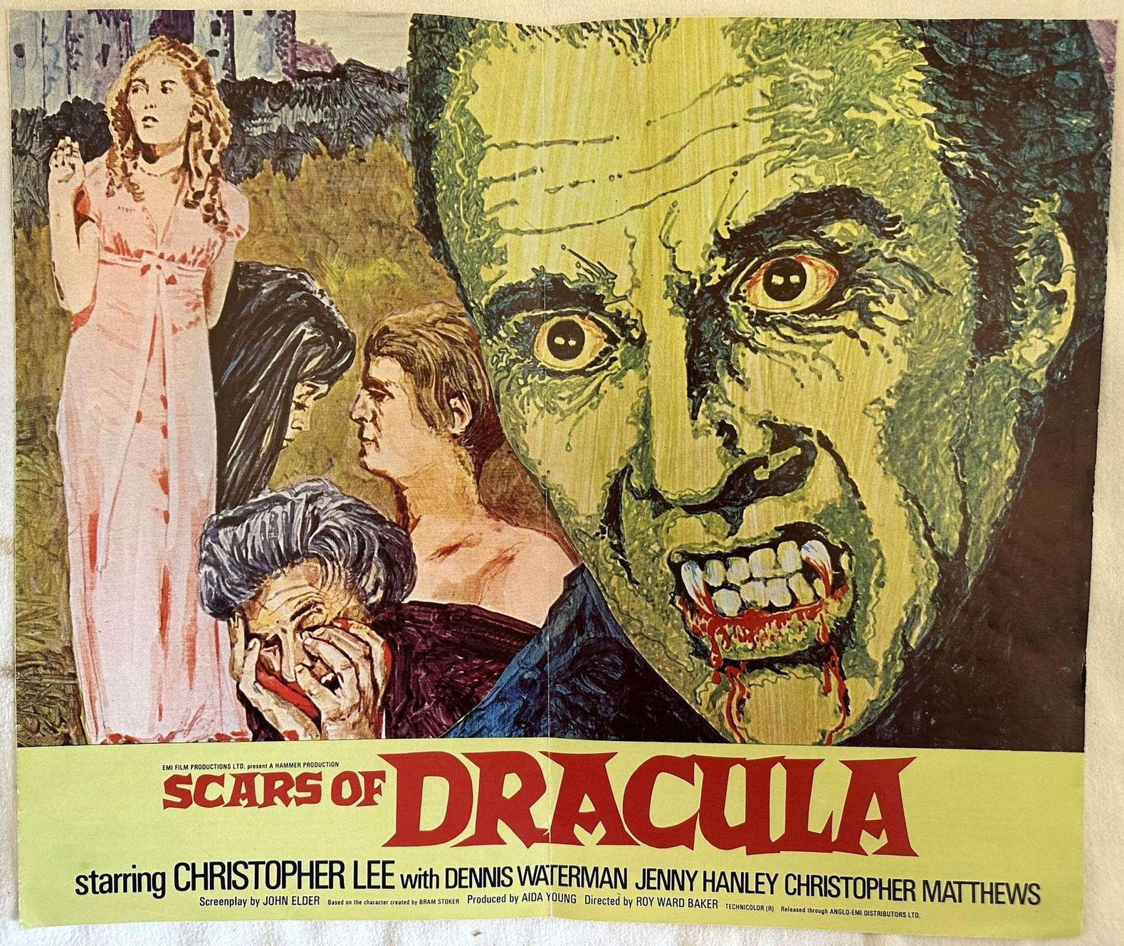 SCARS OF DRACULA STARRING CHRISTOPHER LEE WITH DENNIS WATERMAN, JENNY …