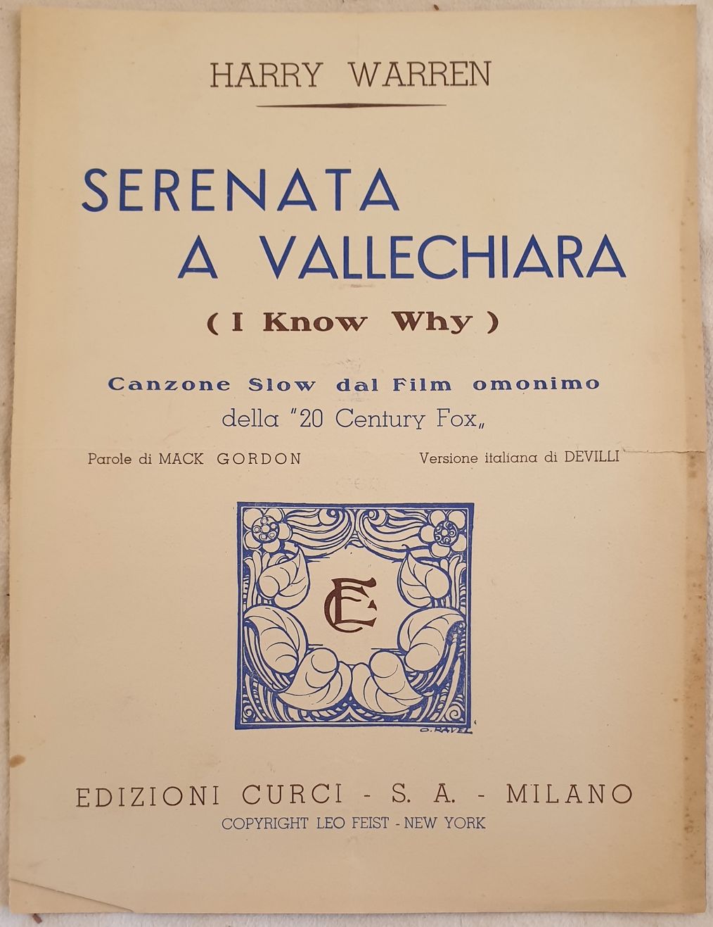 SERENATA A VALLECHIARA (I KNOW WHY) CANZONE SLOW DAL FILM …
