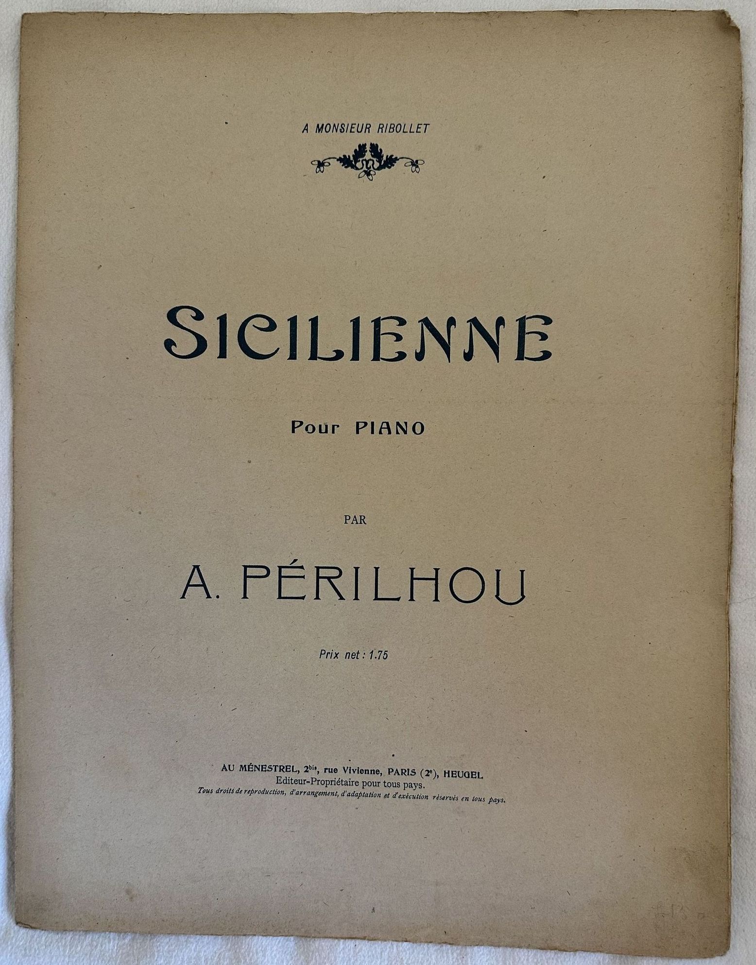 SICILIENNE POUR PIANO