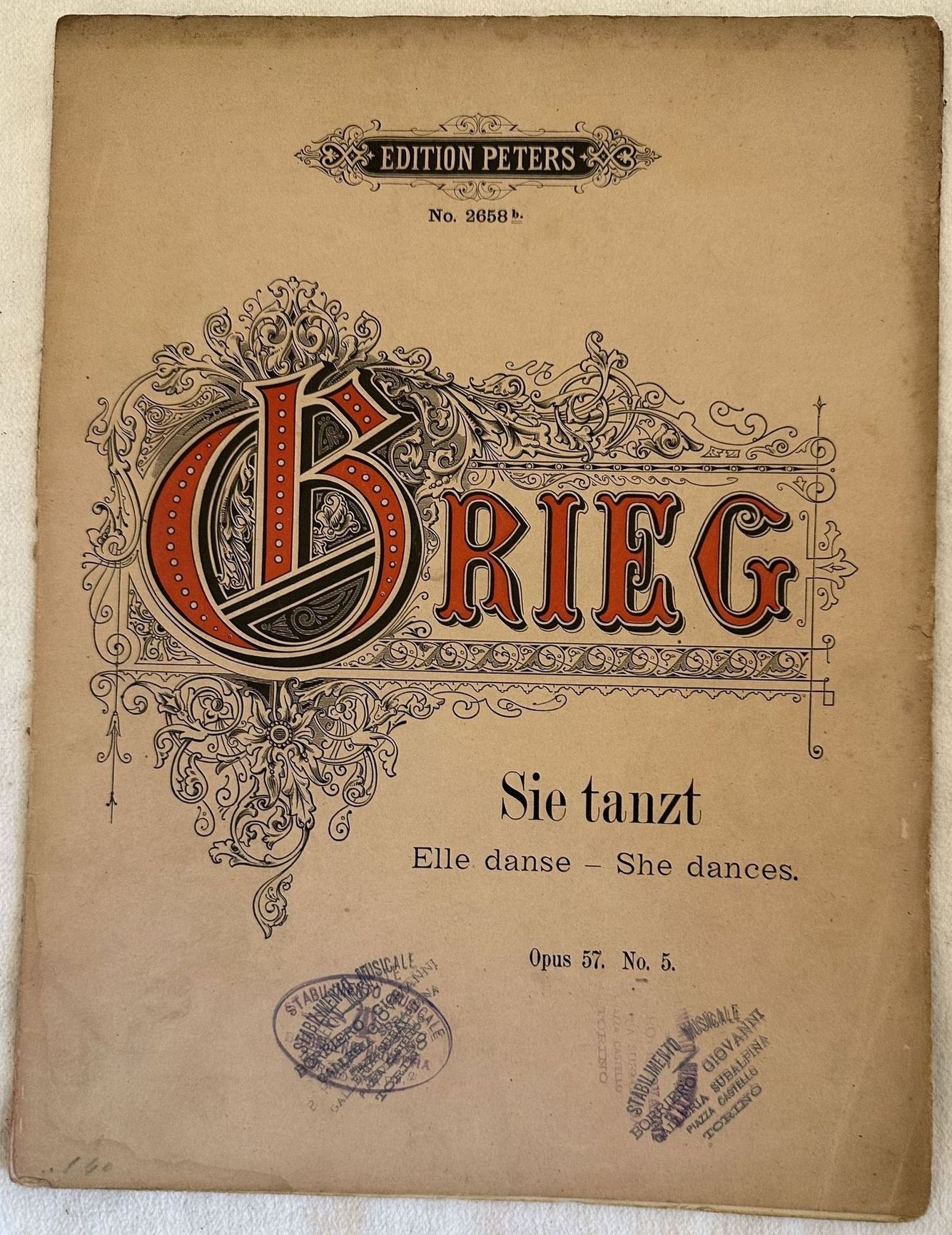 SIE TANZT KLAVIERSTUCK VON EDVARD GRIEG OPUS 57 N. 5