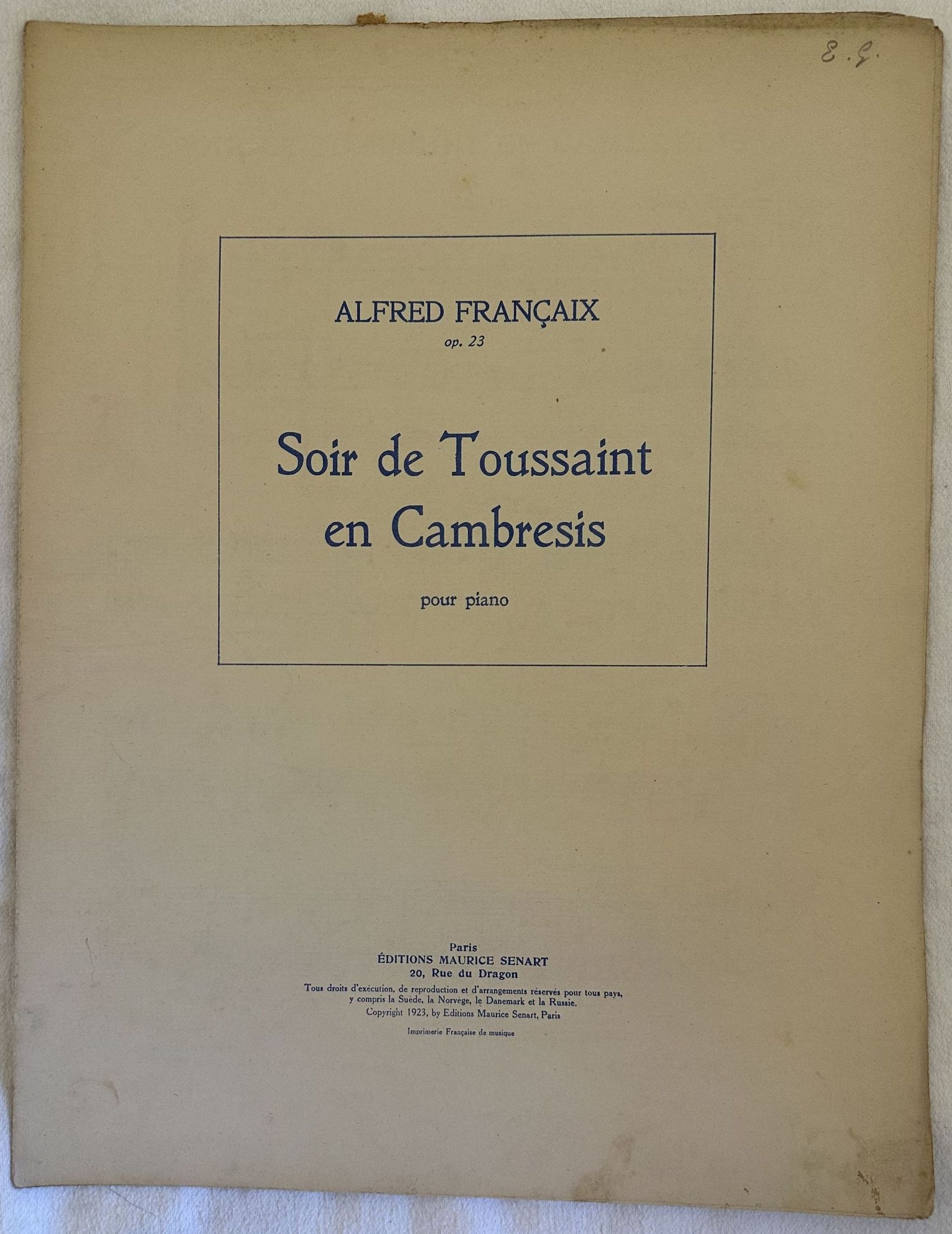 SOIR DE TOUSSAINT EN CAMBRESIS OP. 23