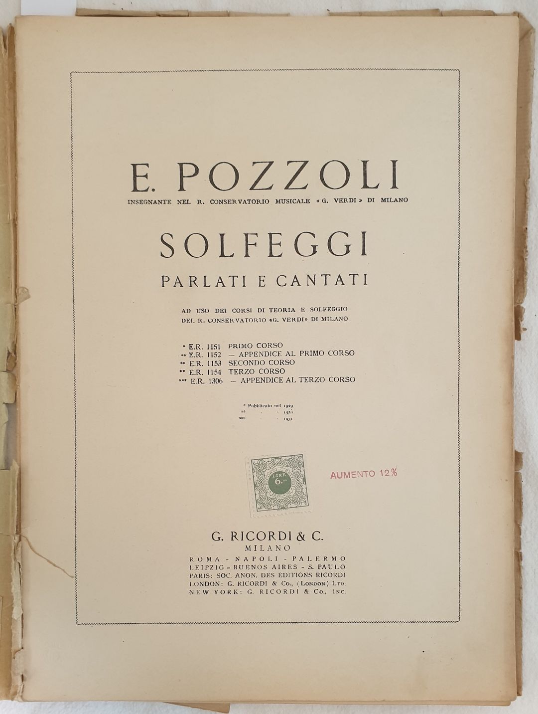 SOLFEGGI PARLATI E CANTATI AD USO DEI CORSI DI TEORIA …